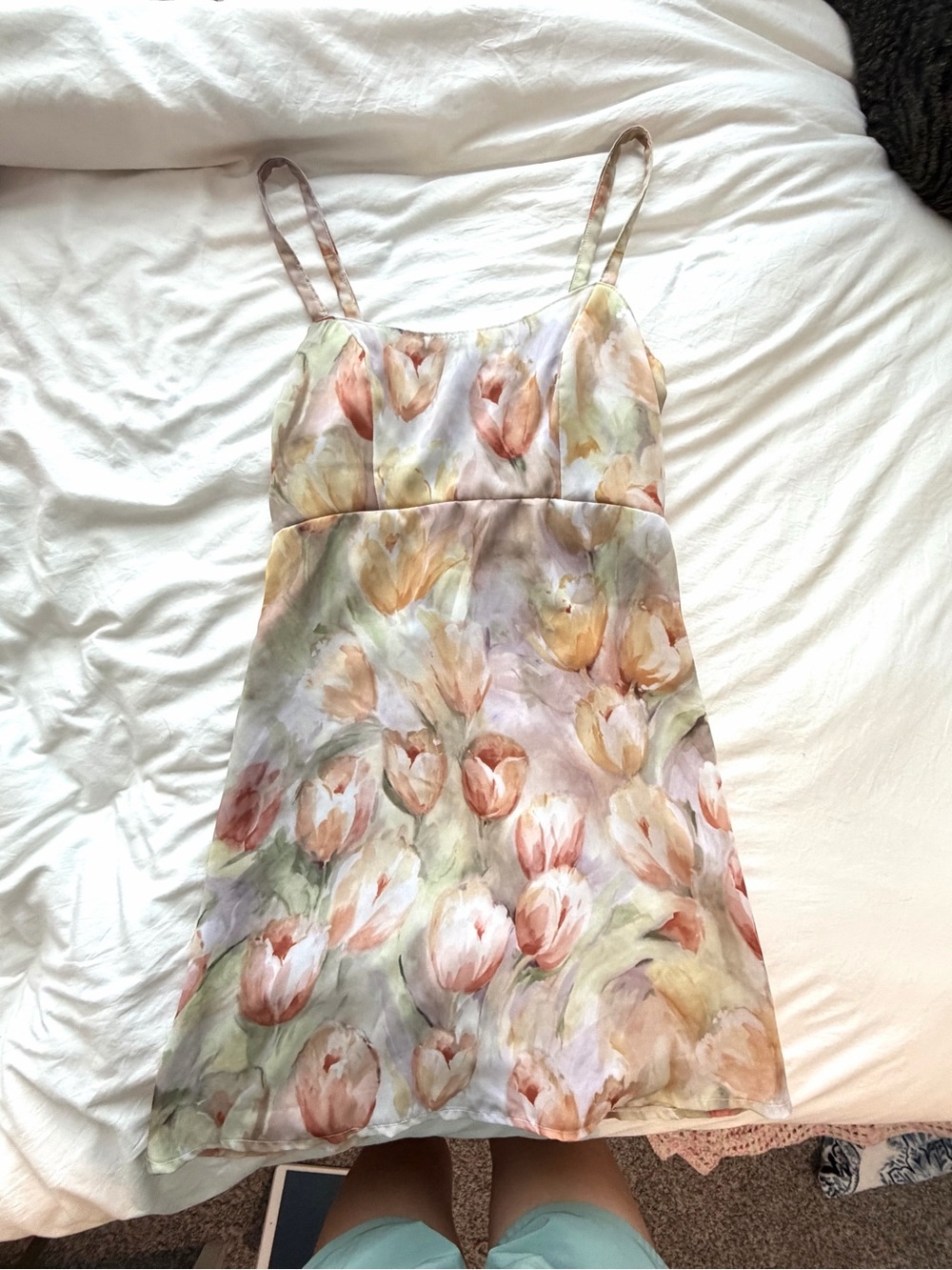 Floral Watercolor Mini Dress in Pastel